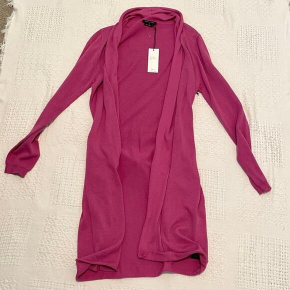 BCBGMaxazria open front belted cardigan long sweater large SP2 9001 - Picture 6 of 12